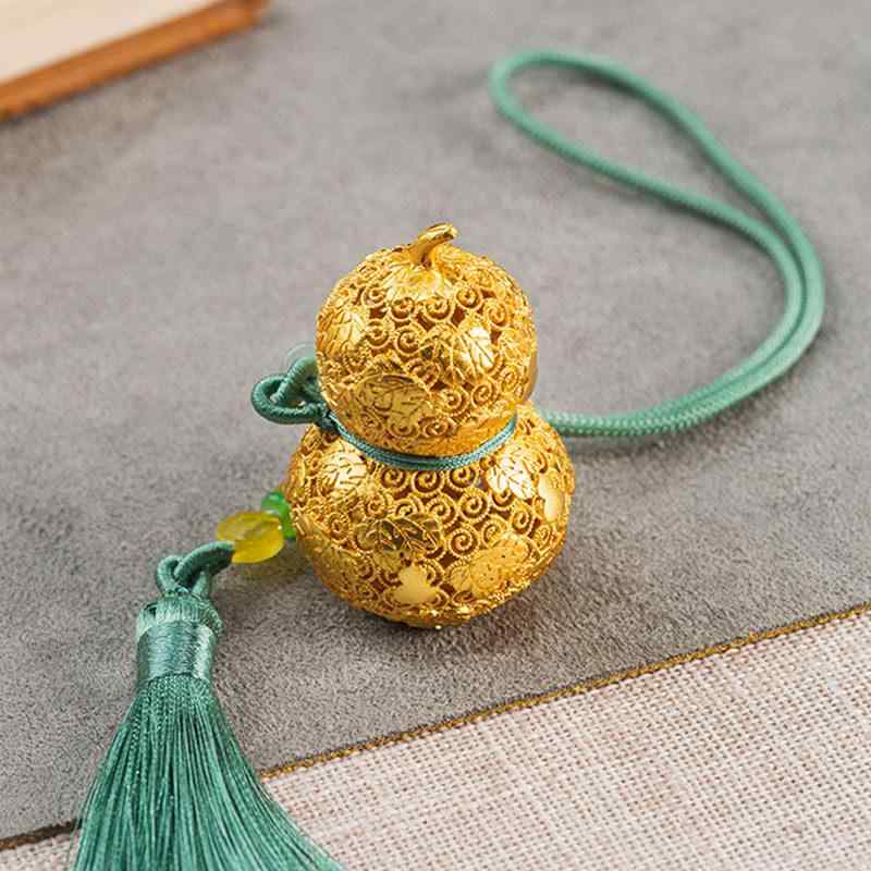 雑貨 装飾品 朱 炳 仁 銅製 幸運と 幸福の ペンダント バッグ 吊り下げ 装飾 アクセサリー ホームデコレーション フィリグリー 工芸 ひょうたん ギフト|SEIYUショップ