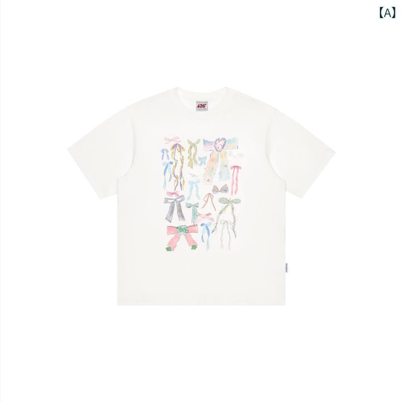 Tシャツ　メンズ　おしゃれ 【 F 426 オフィシャル ストア】 チャイナ 風 カップル ヒップ ホップ サマー ボウ グラフィティ 半袖 Tシャツ｜SEIYUショップ