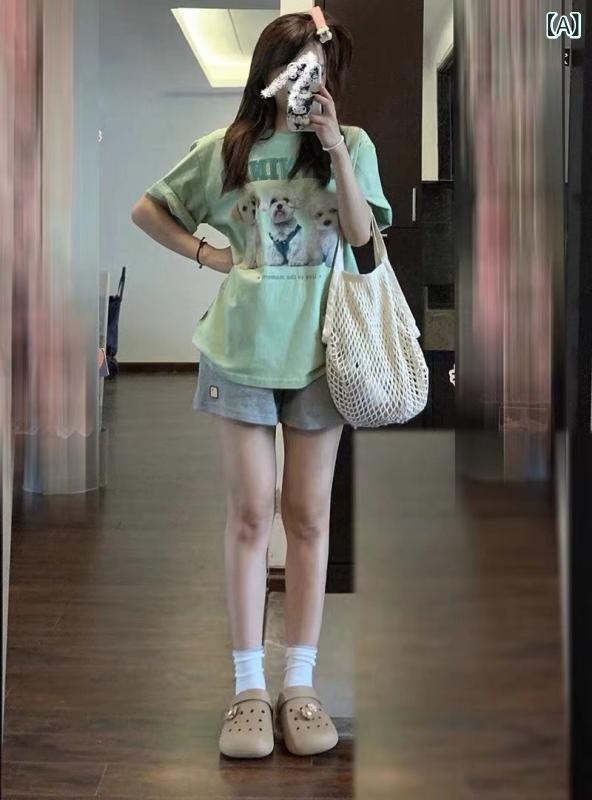 パジャマ レディース 上下 夏の 女性用 パジャマ 薄手の 綿の 半袖 ショート パンツ 学生用 甘くて かわいい ツーピース スーツ 外出 着 レディース ホームウェア