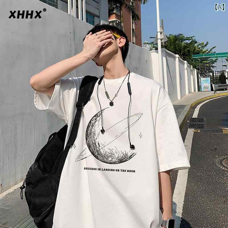 Tシャツ　レディース　かわいい ブルー Tシャツ メンズ 夏 欧米 ストリート スタイル 綿 半袖 大きいサイズ オーバー サイズ ゆったり 五分袖