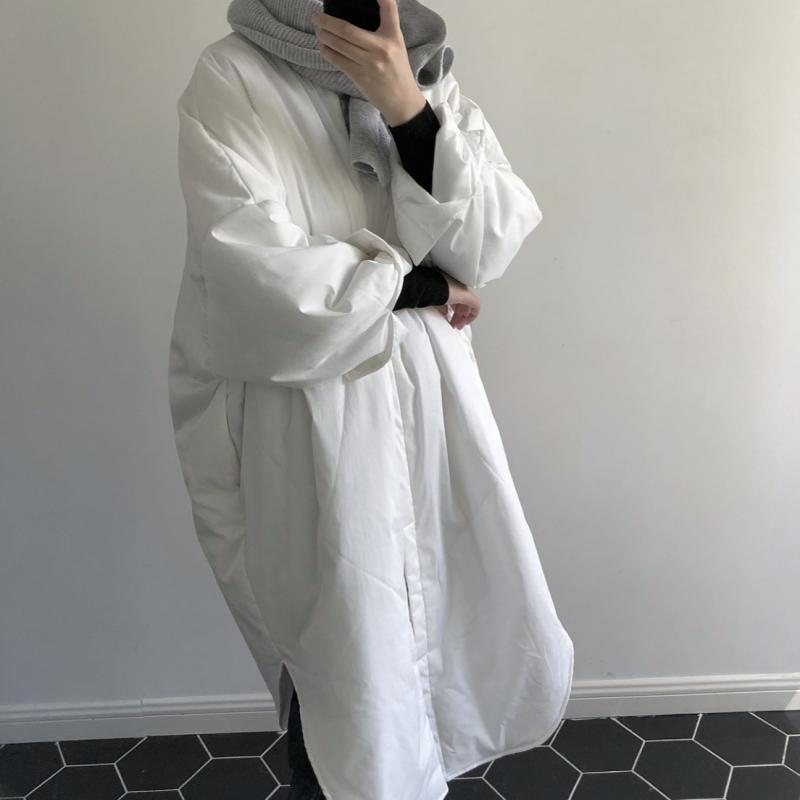 冬用 レディース 分かりやすい 照明ランプ色つや ゆったり 大層らしい大きさ ロング丈 綿 上衣 アウター 厚地の外套 好いたらしい 軽さ 普段使い