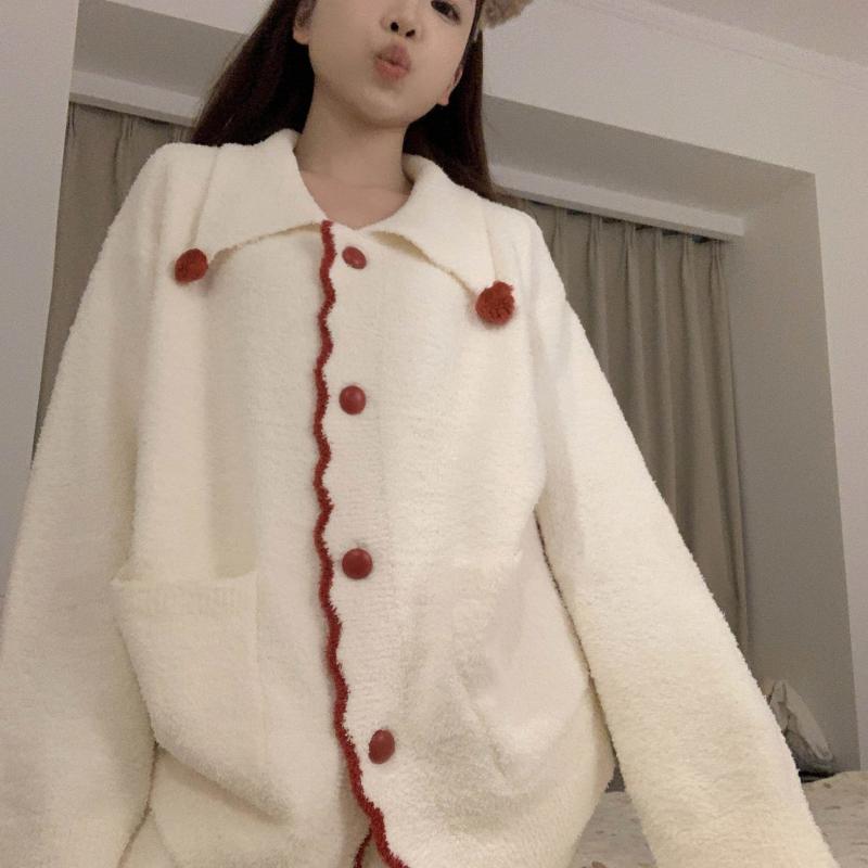 レディース パジャマ 汗水 上下 韓国 御姉さん 二分の一 外辺部 天鵝絨 パジャマ お上さん 冬 朦々たる ふわふわ ゆったり 感 介護ホーム 服 背広 秋冬 2025