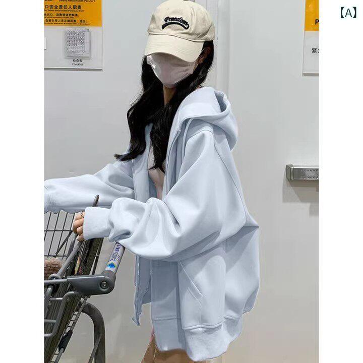 パーカー　フード付き　ニット 女性用 ブルー スウェットシャツ ジャケット シック 早春秋 2024 ジッパー フード付き 早春 薄手 カーディガン トップ