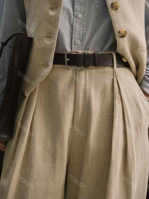 レディース パンツ ハイウエスト リネン 素材 ゆったり ワイド シルエット レトロ シンプル ミニマム カジュアル スタイル ロング丈 春 普段使い 軽量 吸湿 速乾 機能
