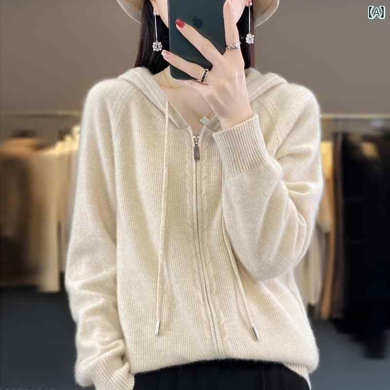 グレー フード付き ロングニット フード付きニットセーター - グレーマール | ZARA Japan / 日本