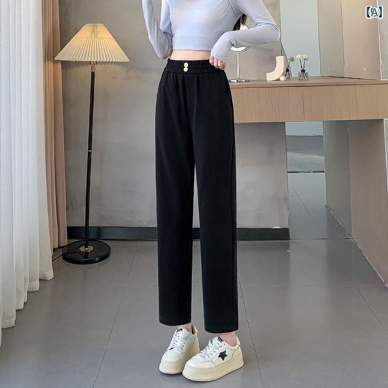 レディース ハイウエスト パンツ 大きいサイズ 太め mm スリム キャロット パンツ レディース 春秋 2025 ハイウエスト ゆったり 体型 カバー ストレート パパ