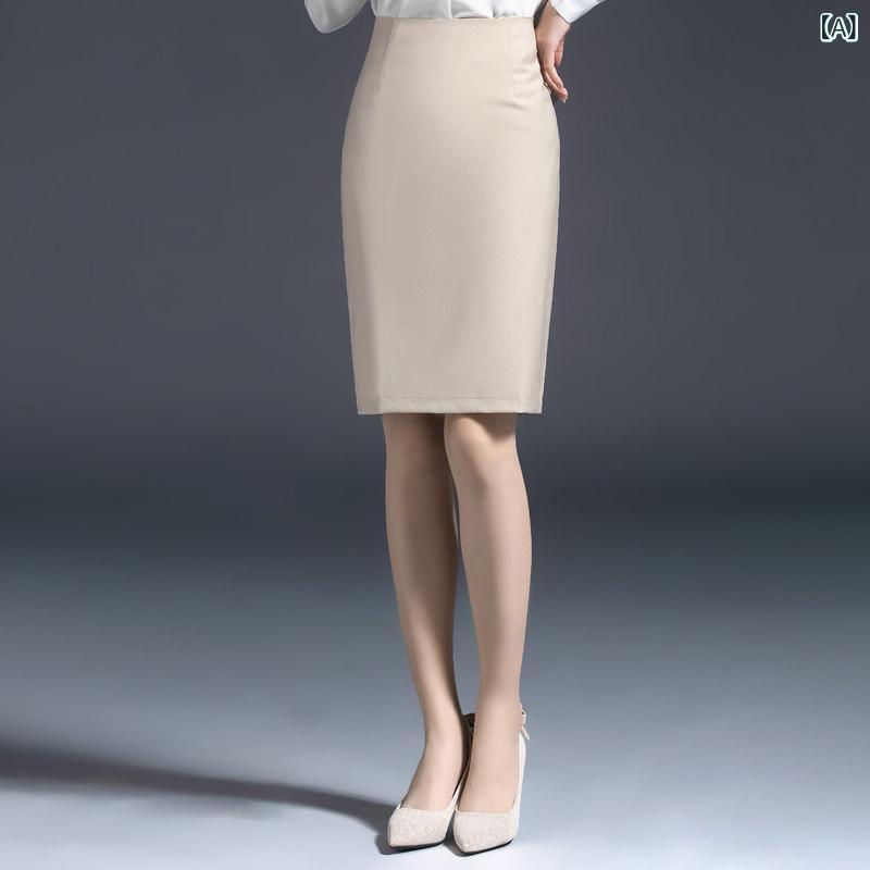 レディース　ハイウエスト　パンツ アプリコット スーツ スカート プロ ストレート ヒップ 小さい サイズ 面接 夏に 適しています｜SEIYUショップ