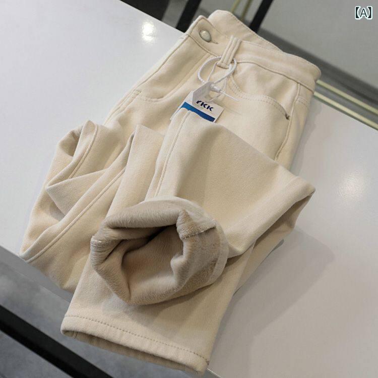 レディース　ジーンズ　レッグ 2025 春秋 ストレッチ ベージュ ジーンズ レディース シンプルで 万能な ダディ パンツ スリムフィット