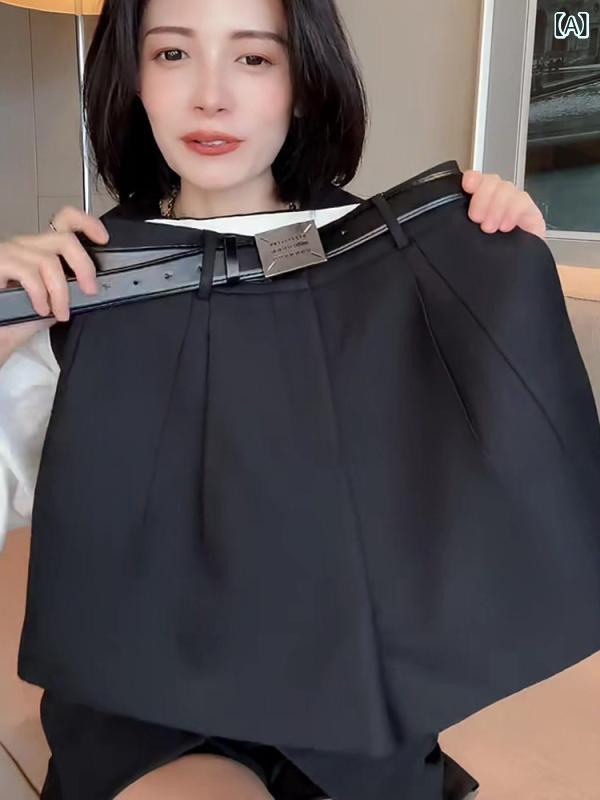 レディース　ジーンズ　ハイウエスト ブラック ショート パンツ レディース 2025 春夏 おしゃれ ハイウエスト ゆったり スリム シンプル aライン ワイド レッグ