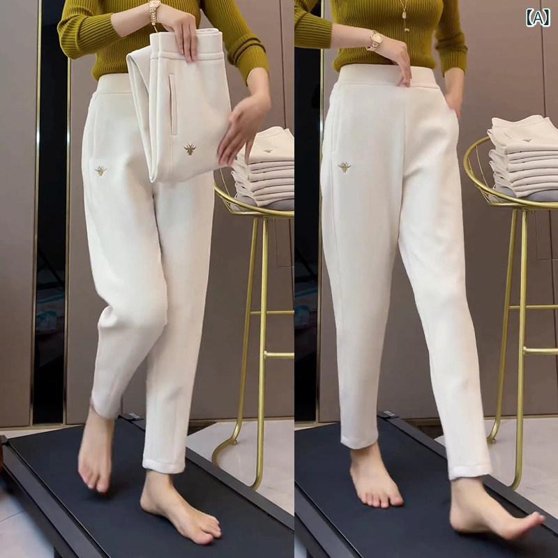 レディース ジーンズ ハイウエスト オフ ホワイト パンツ レディース 春秋 2025 春 ハイウエスト 9 ポイント レディースパンツ キャロット エア コットン カジュアル