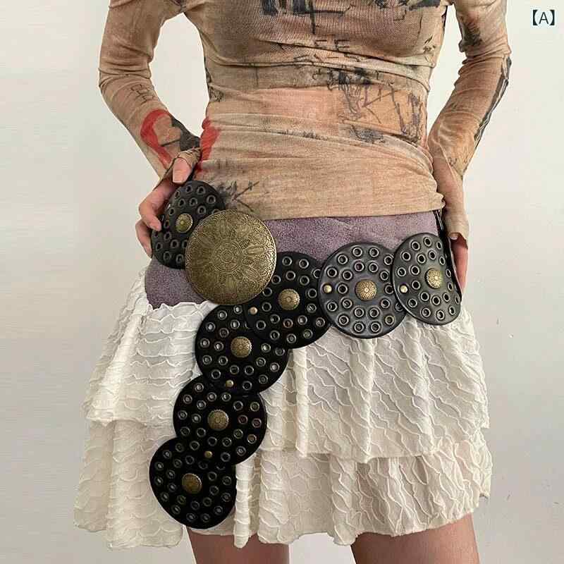 レディース　ベルト　カジュアル KKX マイ ラール スタイル レトロ ベルト ヴィンテージ アクセサリー アメリカン ストリート メタル スリム ウエスト 女性