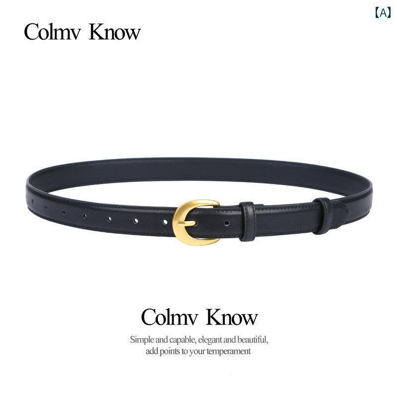 レディース　ベルト　カジュアル colmvknow ベルト レディース 革 装飾 ピン バックル ジーンズ 2024