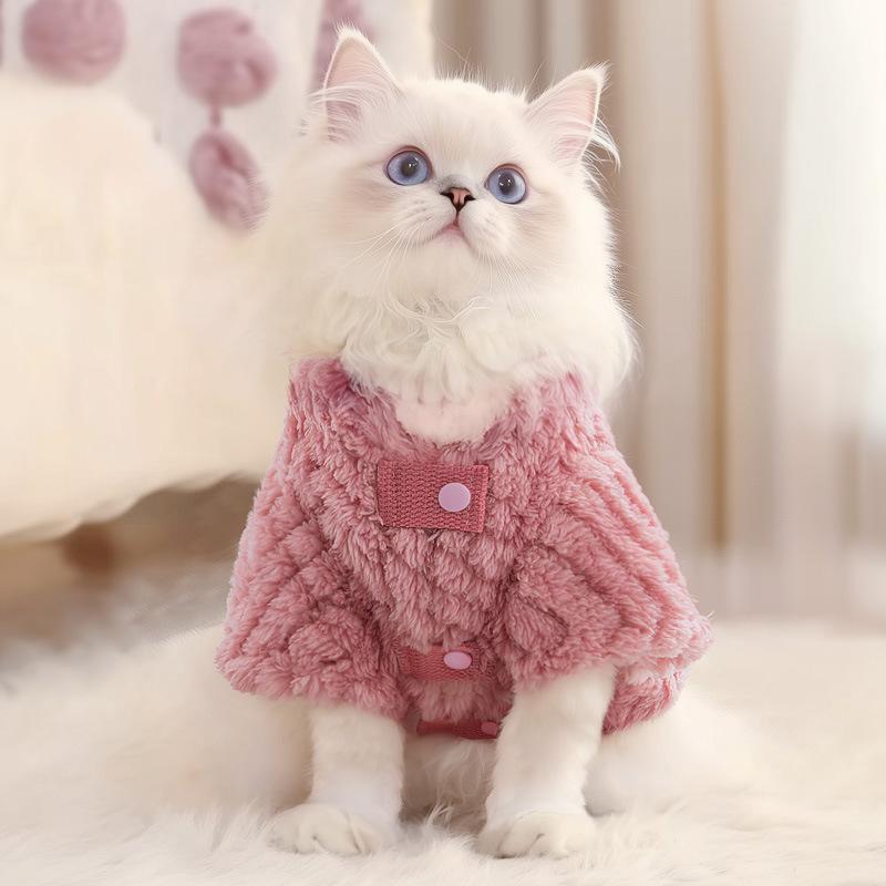 猫服 秋冬 厚手 コットン コート 保暖 ラグドール デボン レックス ブリティッシュ ショートヘア シルバー タビー柄 子猫用 暖か 室内着 柔らか素材