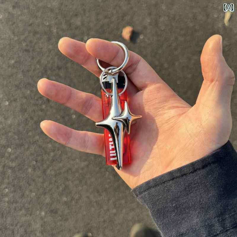 キーホルダー　アクセサリー　メタル バイブ スタイル ペンダント アメリカン ウエスト オーナメント スター ライター ケース 多機能 ボトルオープナー キー チェーン