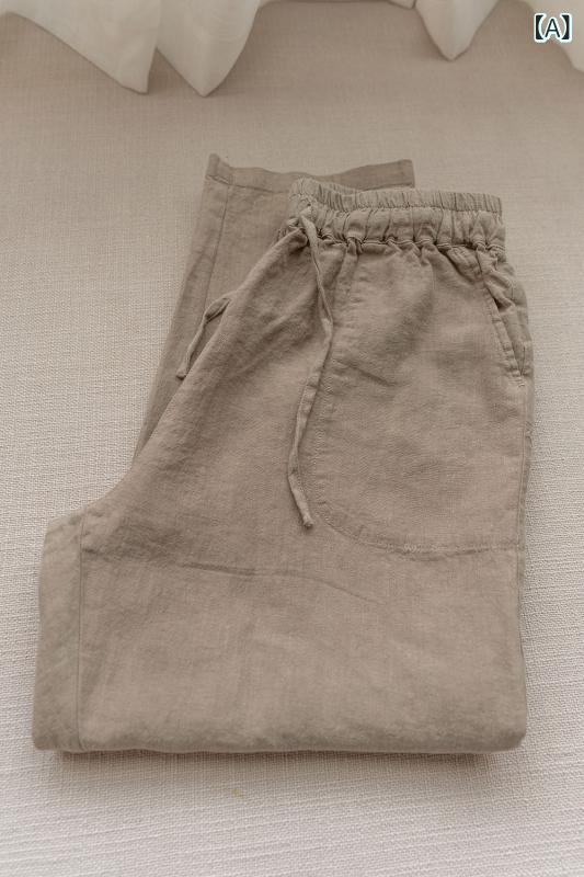 ワイド　パンツ　ボトムス 爽 やかで すっきりと した 9 ポイント スキニー パンツは 小柄さんにも とっても 優しい サンド ウォッシュ リネン レディースパンツ 春夏 24599