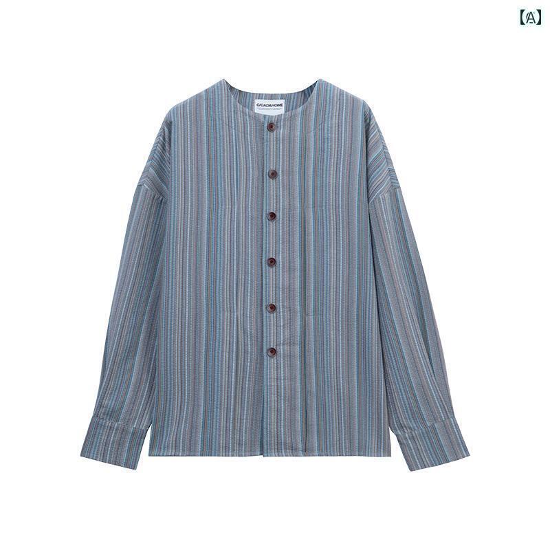 パジャマ 仕掛ける 流汗 CICADAHOME Songzan 二人組 パジャマ レディース 春夏 綿 長袖 縞模様 メンズ 室内 着