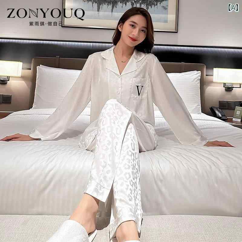 地絹 パジャマ レディース Ziyuqi 地絹パジャマ レディース 春夏 長袖 ヒョウ 柄 身寄り 着 背広 背広 御膳上等 出で立つ 着と しても 着付ける 能力のある