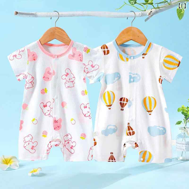 【楽天市場】ベビー 服 赤ちゃん ベビー 半袖 ジャンプスーツ 夏服 ロンパース 新生児 幼児 服 夏 薄手 ハイハイ 家 着 パジャマ ...