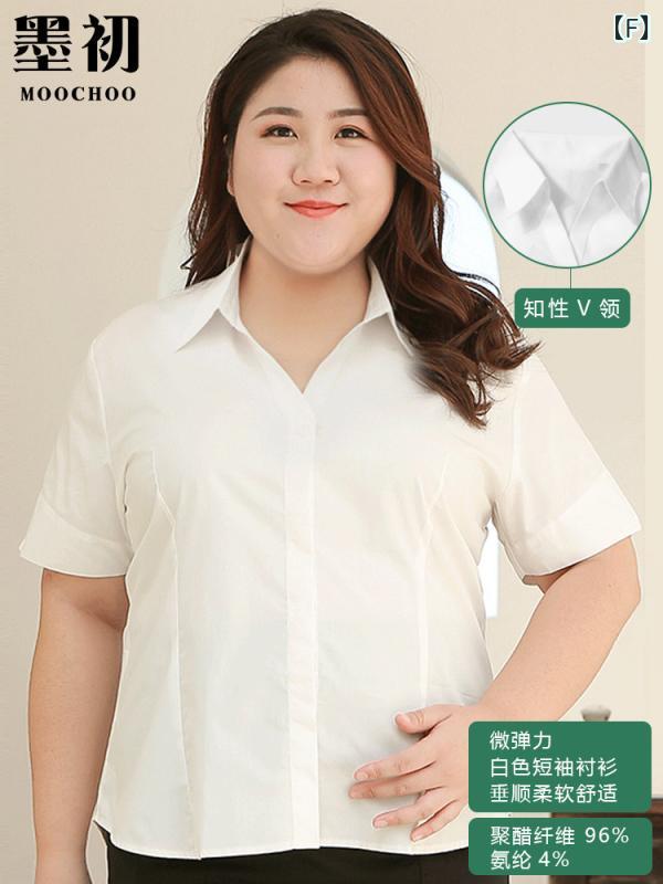 Yシャツ　無地　シンプル 大きいサイズ 白 シャツ 女性 2024 太い mm フォーマル 作業着 トップス プロ 長袖 スーツ 春｜SEIYUショップ 8,158円
