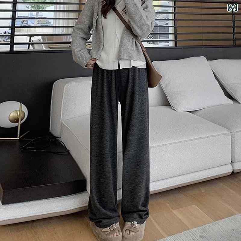 パンツ　スウェット　妊婦 マタニティパンツ 春秋 スタイル アウター ワイド レッグ パンツ お腹を 締め付けない ストレート もち米 お腹 サポートなし 2025 新春服