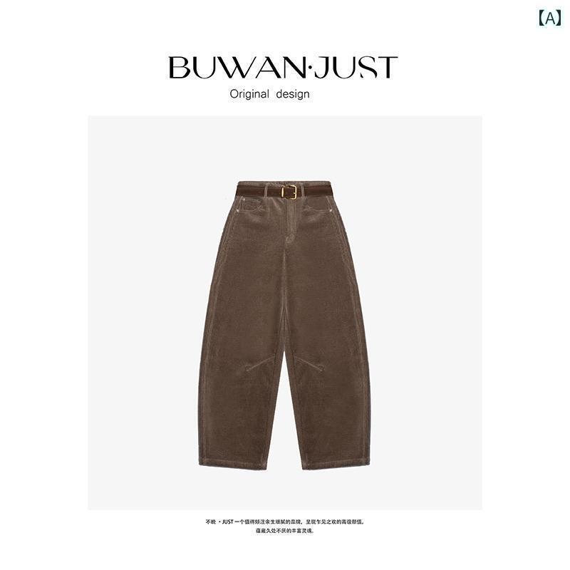レディース 心地よい ズボン下 BUWANJUST【 レトロ 哲学】な 朦々たる 裏起毛 社会システム 影ぼうし コール天ズボン下 B 1010