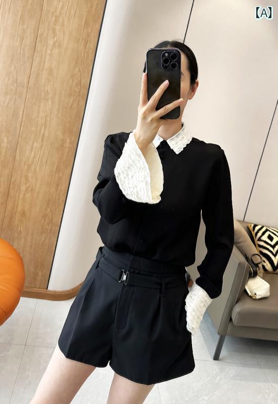 レディース　シャツ　レース　シルク C 4114 Fashion Parisの 古風 店舗は 驚く ほど 美しいです 軽量で 厚手 レース シルクシャツ