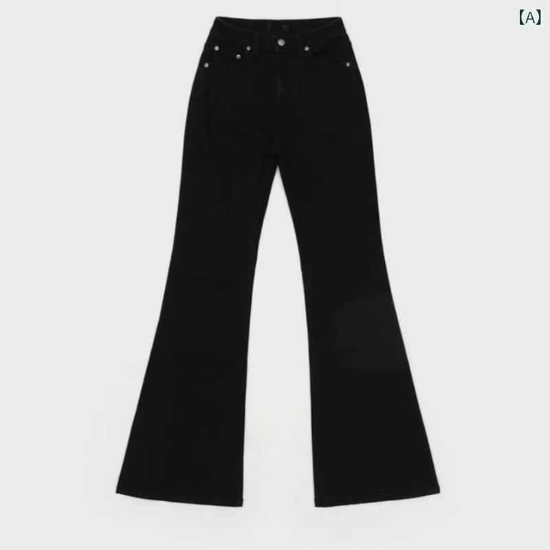 レディース フレアデニムパンツ はりつけ台 伸縮性原料品 ウォッシュ工業 心地よい表現スタイル か細い影ぼうし ロング丈 ジーンズ出どころ 春コーデ
