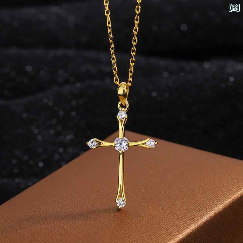 ネックレス　十字架　クロス 999 スター リング シルバー クロス ネックレス 女性用 軽量 高級 ロング セーター チェーン ガールフレンド 母親への ギフト