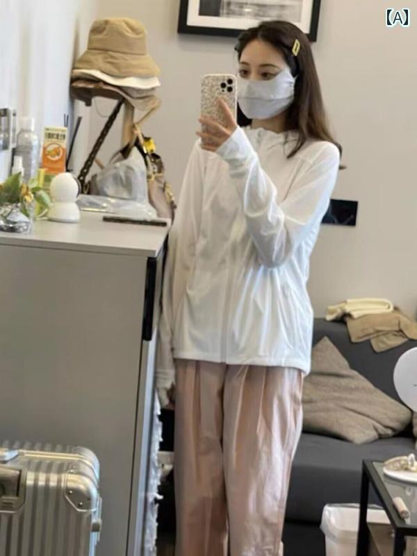 パーカー　薄手　カジュアル ブラック 冷感 日焼け防止 服 女性用 夏 2025 アウトドア 紫外線 防止 薄型 通気性 ジャケット