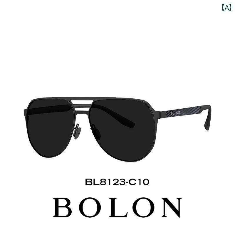 サングラス レンズ おしゃれ BOLON ティラノサウルス サングラス 25 新型 カー ボン ファイバー 偏光 パイロット ドライビング メンズ BL 8123