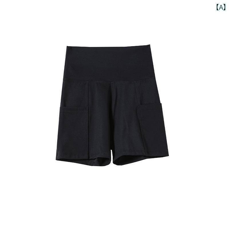 レギンス　パンツ　レディース ハイウエスト ポケット 付き 七分丈 シャーク パンツ 女性用 夏用 アウトドア スポーツ ヨガ ボトムス 露出 防止 腹部 安全 4,507円