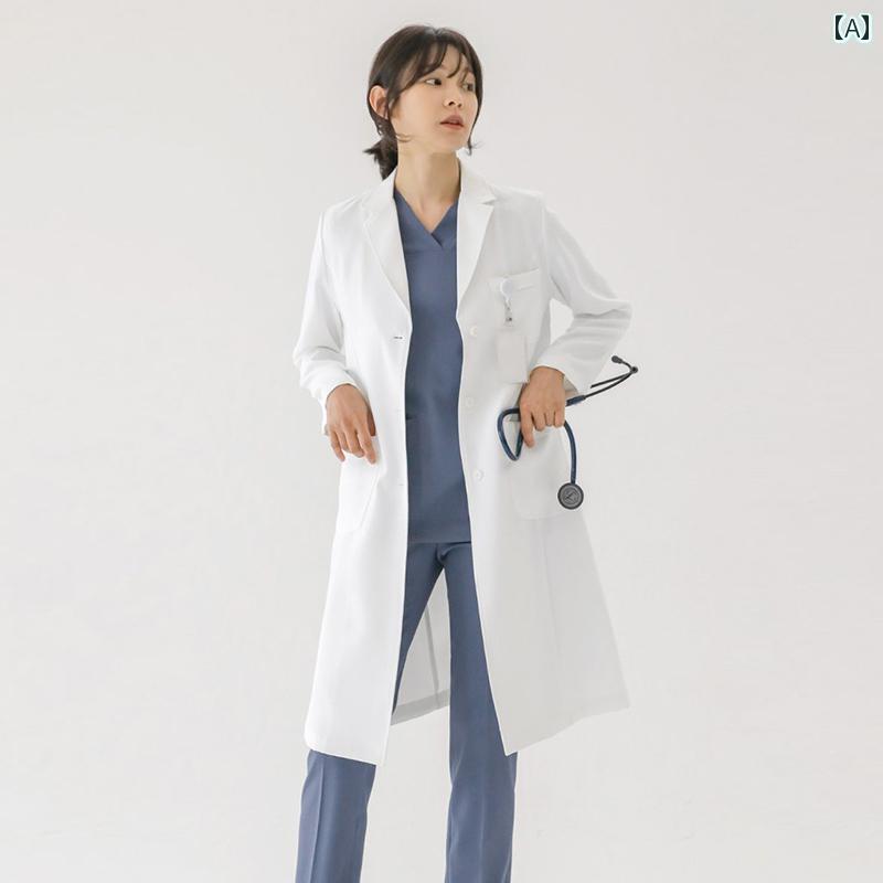 進め方服 美容 診療  韓国 春夏 お医者さんの 白衣の 長袖の 進め方着 薬種屋の 服 レディース診療所 整形 外科学 美容院の