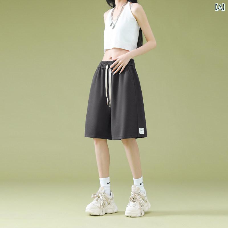 パンツ　スポーツ　ランニング Semir アーミーグリーン ショーツ 女の子 夏 薄手 コットン スポーツ カジュアル ゆったり 大きいサイズ 膝上 丈 ミドル パンツ