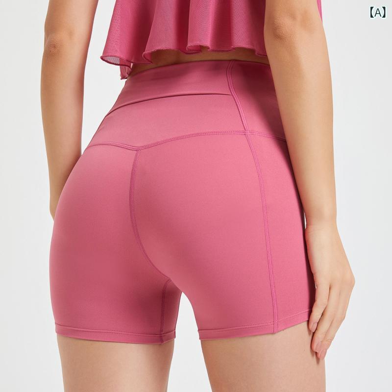スポーツ　パンツ　フィットネス バック ポケット ハイウエスト ヒップ リフト ヨガ パンツ レディース 夏 アウトドア ランニング スポーツ ショーツ 速乾 フィットネストレーニング 3 / 4