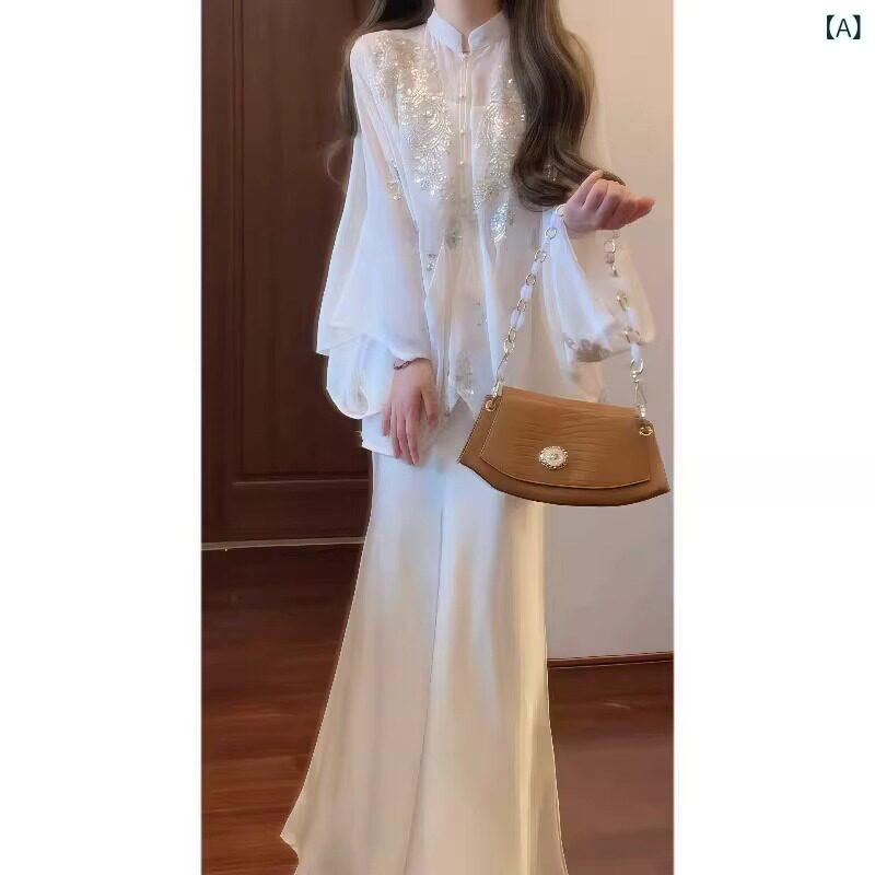 ドレス　チャイナ　レディース チャイナ風 婦人服 高級 ファッション チャイナ ドレス スカート クール 感 大きいサイズ 民族 風 スーツ