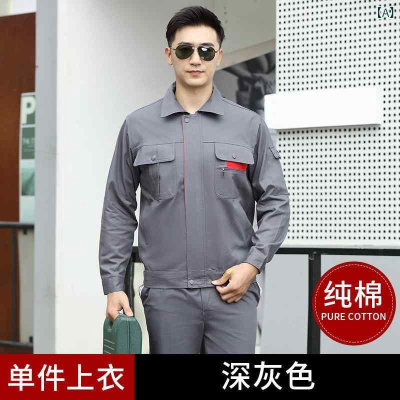 作業服　メンズ　ワークウェア 秋冬 綿 溶接 防火 作業着 スーツ メンズ 厚手 耐摩耗 配管 工 メカニック 労働 保護 服 トップス