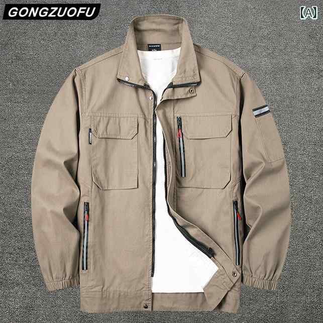 作業服　メンズ　ワークウェア 春秋 作業着の メンズ 労働 保護 服 溶接 工 綿 作業着 工事 現場 スーツ トップス 厚手 耐摩耗