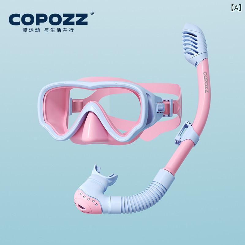 シュノーケリング　ゴーグル　マリンスポーツ COPOZZ 子供用 シュノーケリング マスク 水中 呼吸 チューブ スーツ 男の子と 女の子用 フル ドライ ダイビング 水泳 用具