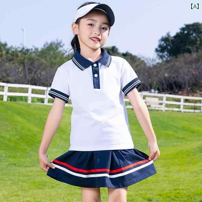 ゴルフ　ウェア　子供 夏用 子供用 ゴルフウェア 半袖 ズボン 男の子用 ショート パンツ 女の子用 伸縮性 スカート ボール ユニフォーム 子供服 スーツ