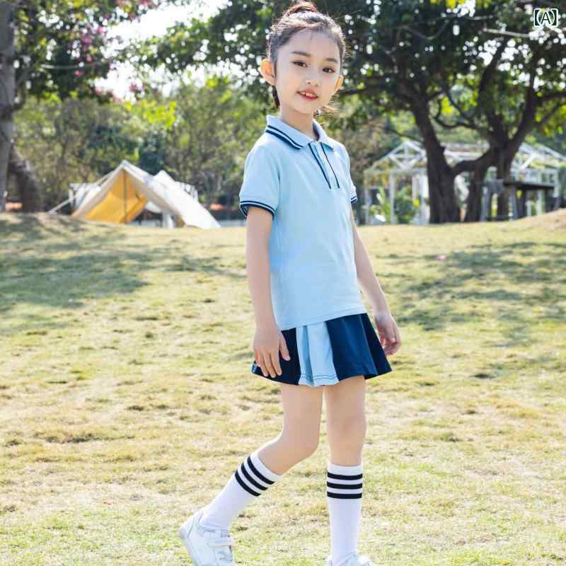 ゴルフ　ウェア　スポーツ 夏用 子供用 ゴルフウェア 女の子用 伸縮性の ある ショート スカートと 男の子用 ズボン パンツ 半袖 スポーツウェア