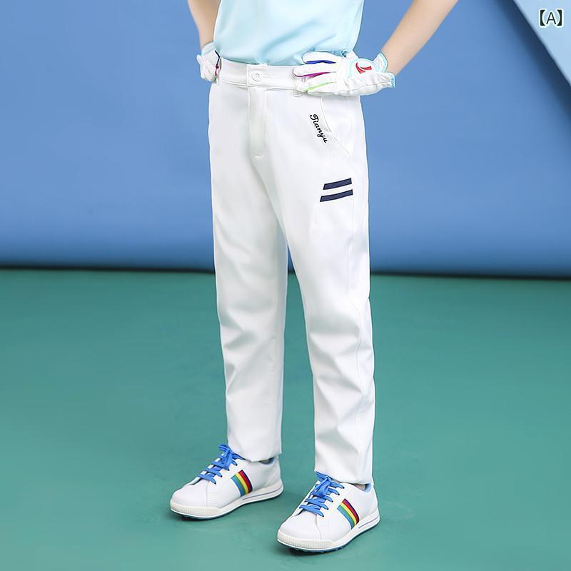 ゴルフ　ウェア　スポーツ 子供用 ゴルフウェア 男の子用 夏 ズボン 中型および 大型 カジュアル スポーツ パンツ 薄手の 学生