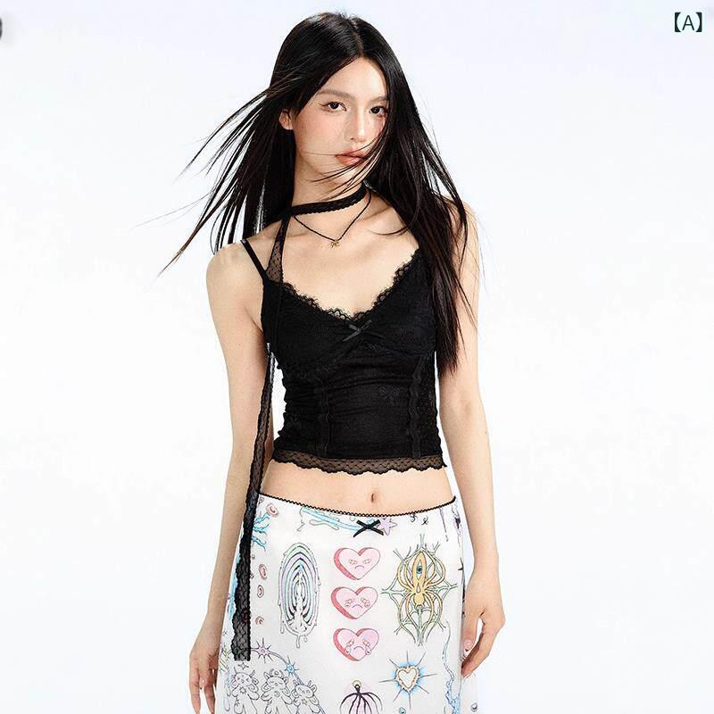 インナー　レース　キャミソール なの レースキャミソール ベスト 女性用 夏用 Vネック 胸 パッド 美しい 背中 ホット ガール ボトム メッシュ セクシー トップ