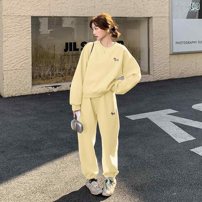 レディース　カジュアル　ウェア 塩辛い 服装の 青い セーター スーツ 女性用 春秋 2025年 新型 ホットな な カジュアル スポーツ パンツ ツーピース