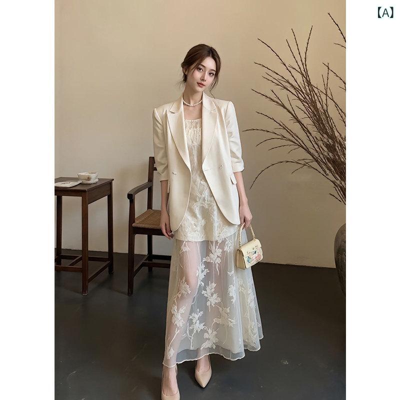 レディース　ツーピース　シルク 婦人服 2025 新 欧米 商品 専門 スーツ サスペンダー スカート 夏 ファッション おしゃれ 綺麗 ツーピース