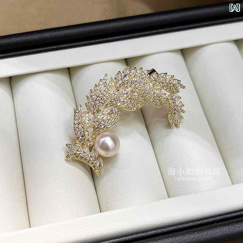 アクセサリー　パール　ジュエリー パールブローチ コレクション エレガントな の レディース 高級 羽根の 花の ピン