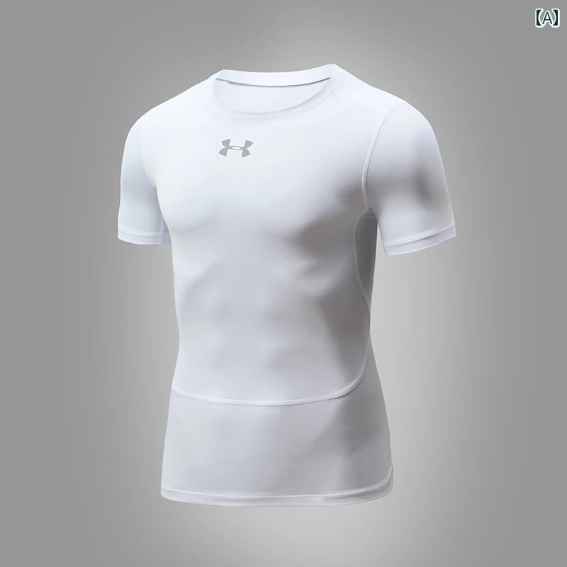 メンズ　フィットネス　タイト　 高 弾性 スポーツ タイツ メンズ 長袖 半袖 速乾 Tシャツ ランニング フィットネス バスケットボール トレーニング トップス