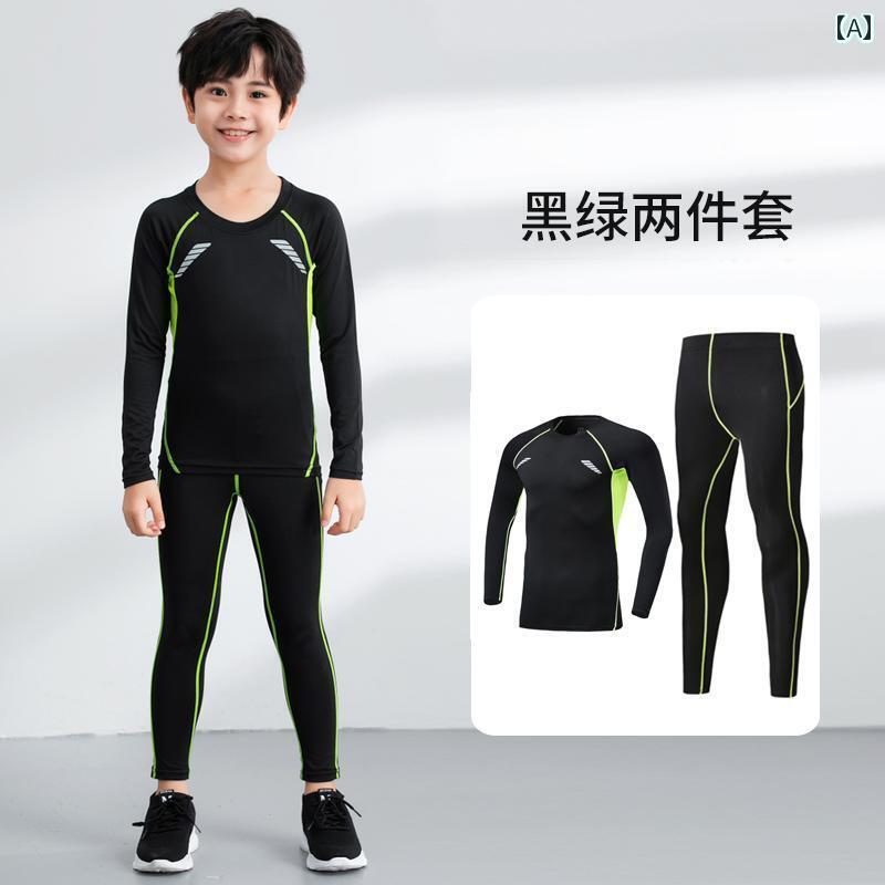 メンズ　フィットネス　タイト　 子供用 速乾 衣類 スーツ 男の子用 タイツ トレーニング バスケットボール ベース フットボール インナーウェア スポーツ フィットネスウェア