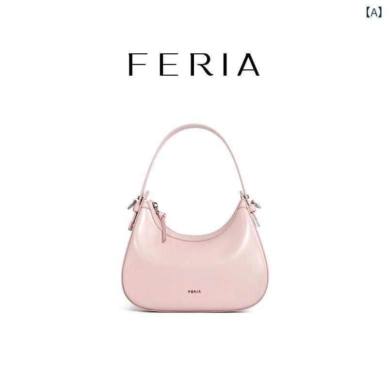 レディース 御徒面子 お手々 FERIA 韓国 手持ち ショルダーバッグ お上さん 2025 通い 脇下 御徒面子 レディース 三日月