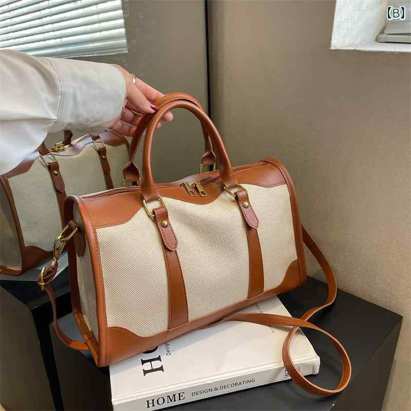 レディース　バッグ　ハンド 女性用短 距離 旅行 バッグ 大容量 荷物 ポータブル 軽量 な 通勤