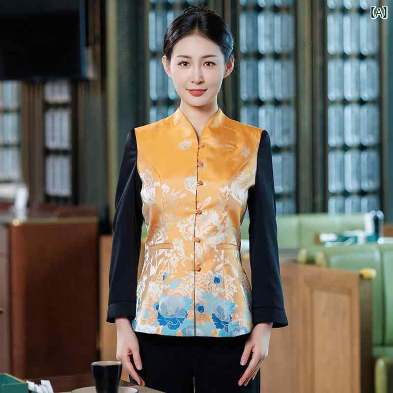 やり方服 原材料 大広間 給仕 やり方着 火 鍋 食べ物屋 茶室 中国 泊まり 春夏 お上さん用 長袖 ケータリング 制服